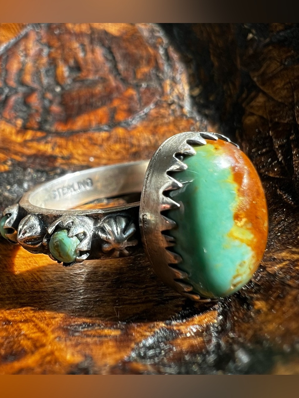 Sterling Silver Kingman Turquoise Ring Sz 10.5